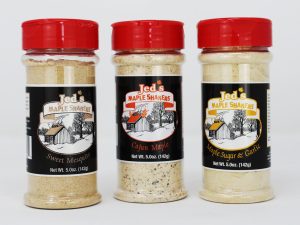 Jed's Vermont Maple Sugar Shakers:  Sweet Mesquite, Cajun, Maple Sugar & Garlic